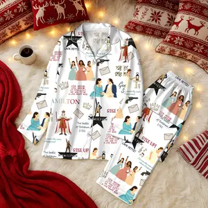 Hamilton Musical Short Satin Pajamas, Broadway Theater Pajamas, Stylish Satin Sleepwear, Hamilton Fan Gift Outfit, Alexander Hamilton Pajamas Set, Luxury Musical Sleepwear for Women