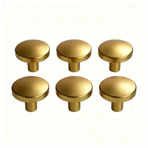 8 golden kitchen round cabinet screw handles, round dressing table drawer handles, cabinet handles, drawer handles, office desk drawer cabinet door handles, wardrobe door handles