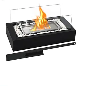 Cross border hot selling desktop portable outdoor metal stove with alcohol fireplace flame heater