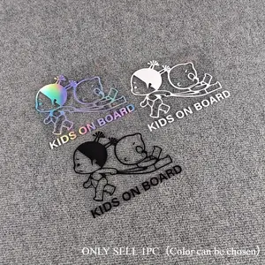 1PC Warm “Kids on Board” Decor Sticker, Car Decal, soft healing-style sticker suitable for car bodies/windows with playful cartoon shape + gradient/minimal design