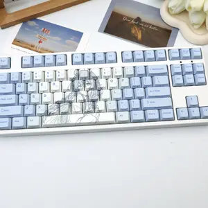 138 Key Rocky Magician Pbt Keycaps, Cherry Style Side-Printed Semi-Transparent, Dye Sublimation, Compatible with Mx Axes, Fits 61/64/68/87/96/104/108 Keyboards