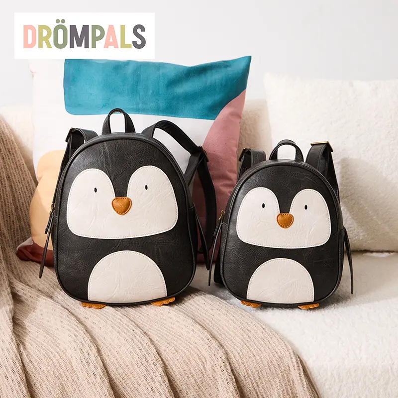 DROMPALS Cute Versatile Toddler Backpack, Little Penguin Design Designer Brand Trendy Bag for 3-6 Ages Preschool Kindergarten Kids, Lightweight Padded Adjustable Straps, Cute Versatile Backpack