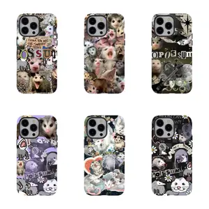 Playful Possum Collection: 6 Styles to Match Your Mood,PBT+TPU Dual - Layer Drop - Resistant Case for iPhone 17/16/15/14/13/12/11 ProMax Plus for Samsung phones,an excellent gift for friend or fans.