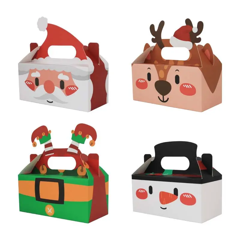 Christmas New Candy Box, Holiday Gift Packaging Box, Elegant Gift Box, Square Christmas Handheld Box, Biscuit Cake Box, Festive Storage Container