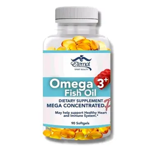 Eternal Spirit Beauty Omega 3+ Fish Oil Mega Concentrate with EPA & DHA Natural Vitamin Dietary Supplement 90 Softgels
