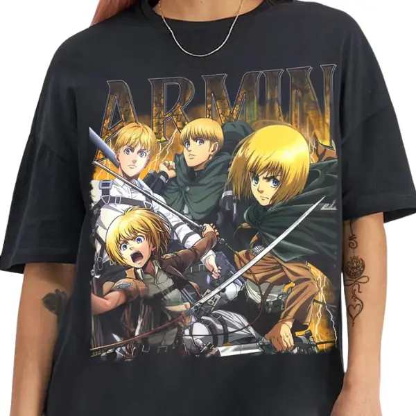 Limited Armin Arlert Y2K Anime T-Shirt, Vintage Manga Graphic Tee, Retro AOT Streetwear, Anime Fan Shirt, Unisex