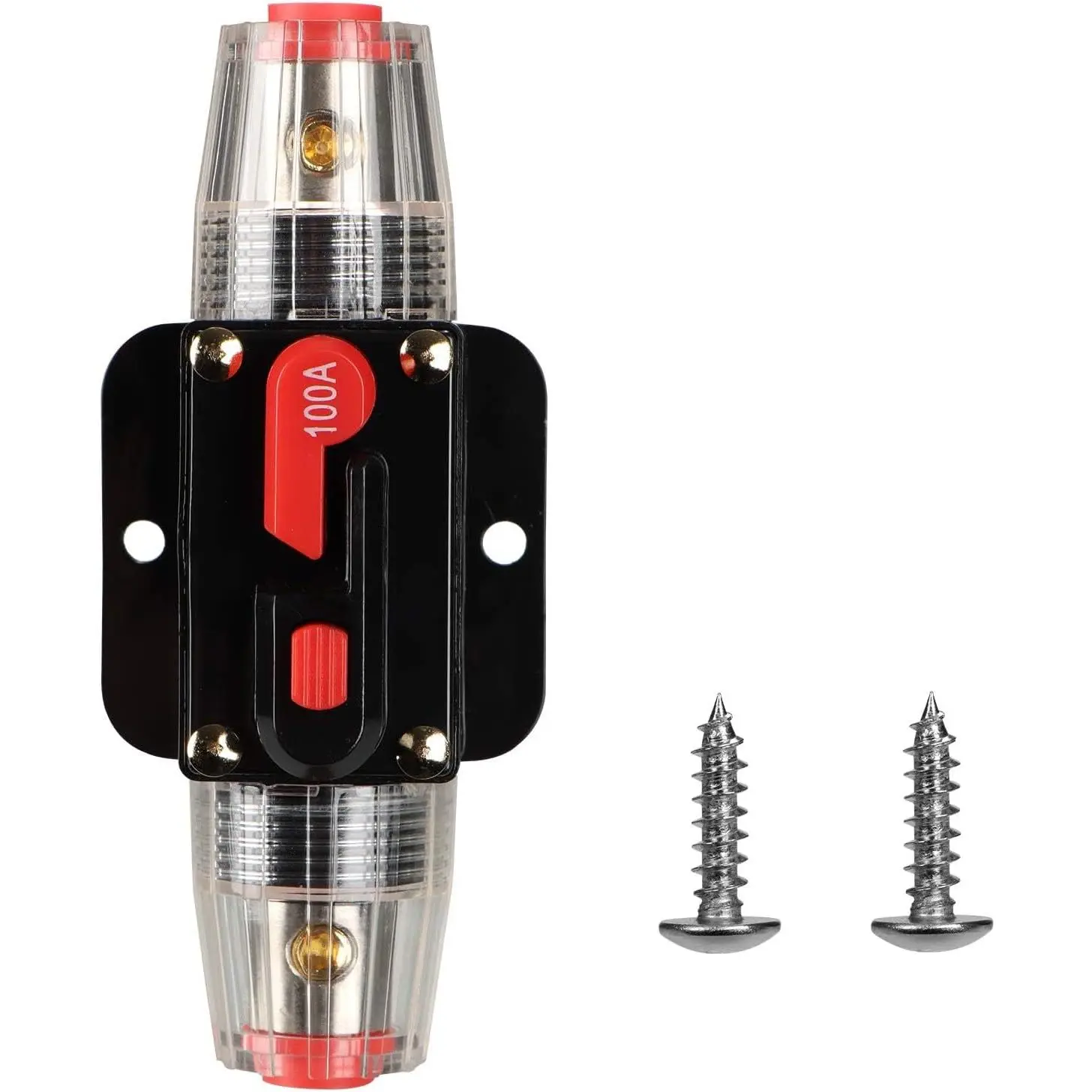 100 Amp Circuit Breaker  100A  Fuse Inline Holder 3-15 AWG Resettable Fuse Manual Reset 12V-48V DC for  Audio Sound Amplifier System RV Home Marine Boat