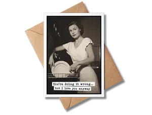 Katie Doodle ® - Funny Anniversary Card for Him (5x7") Vintage with Envelope