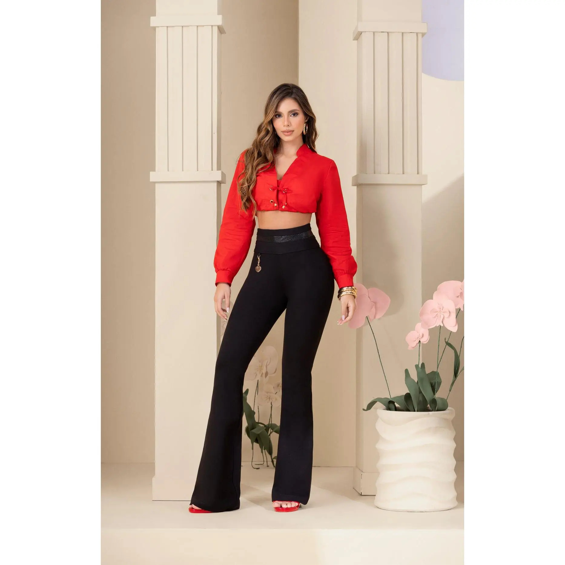 Colombian Flare Pants High Waisted Black – Ref PR034