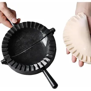 Jumbo Size Empanada Maker Press 6 Inch Black - Professional Empanadas - Mold Ravioli Dumpling Wrap, Tortilla Folder, Wonton Dough Press 2-in-1 Cutter Sealer, Pierogi, Calzone, Hand Pot Pie Maker