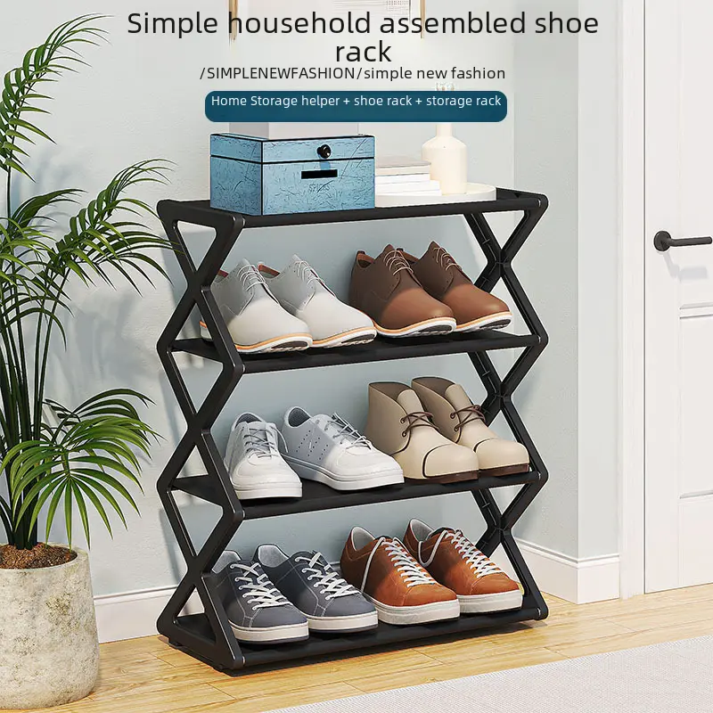 2-Tier X-Type Shoe Rack Organizer – Multifunctional Space Saving Storage