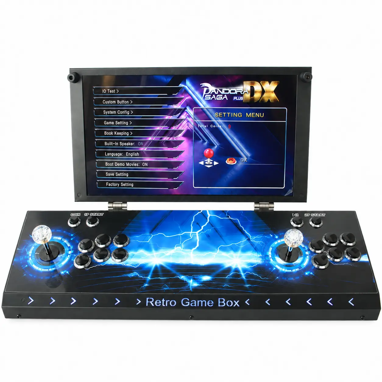 35000 in 1 Portable Arcade Game Console 17.5-inch HD Screen Dual Players Pandoras Box 80S,Retro Video Game Machine Search/Hide/Save/Load/Pause Games (17.5-Dual Players)