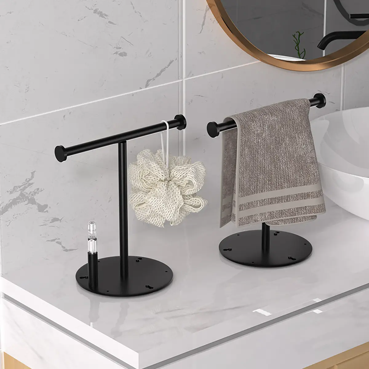 Modern Simple Countertop Towel Rack, Independent Towel Holder, Over-The-Counter Storage Shelf, Suitable for Bathroom Kitchen Sink, Bathroom Accessory, Bathroom Accessories Organizer, Bathroom Organizer, Bathroom Organizer Supplies
