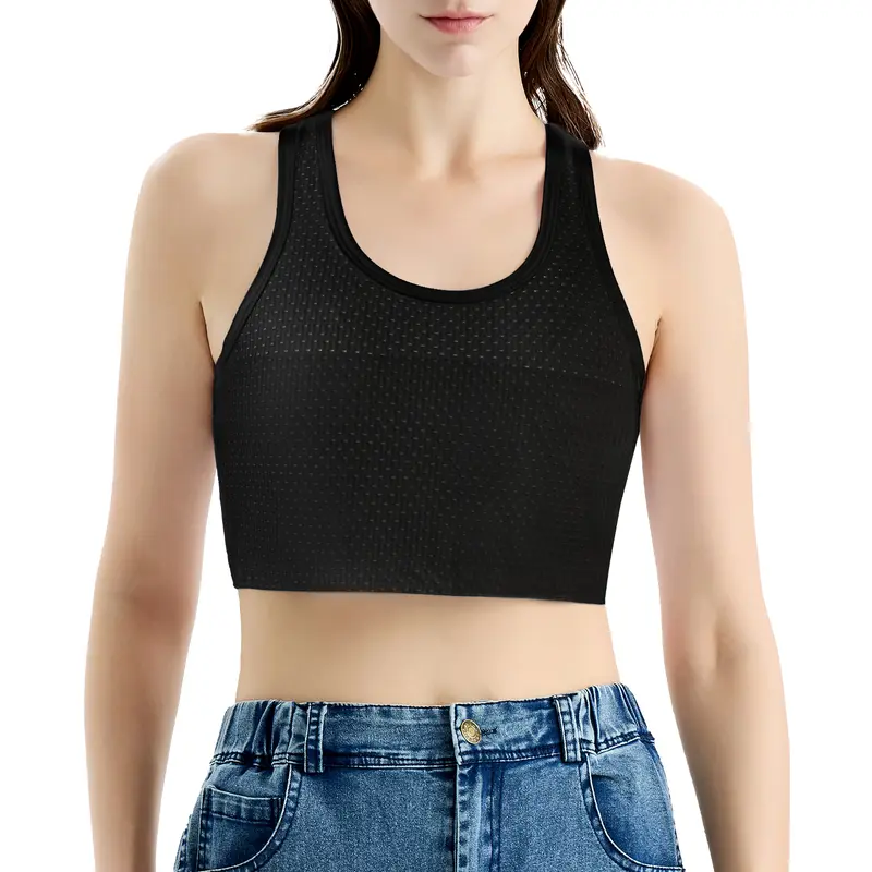 CuteStreet Transgender Tomboy FTM Chest Binder Mesh Breathable and Strong Compression Pullover Tank Top Trans Bra Binder