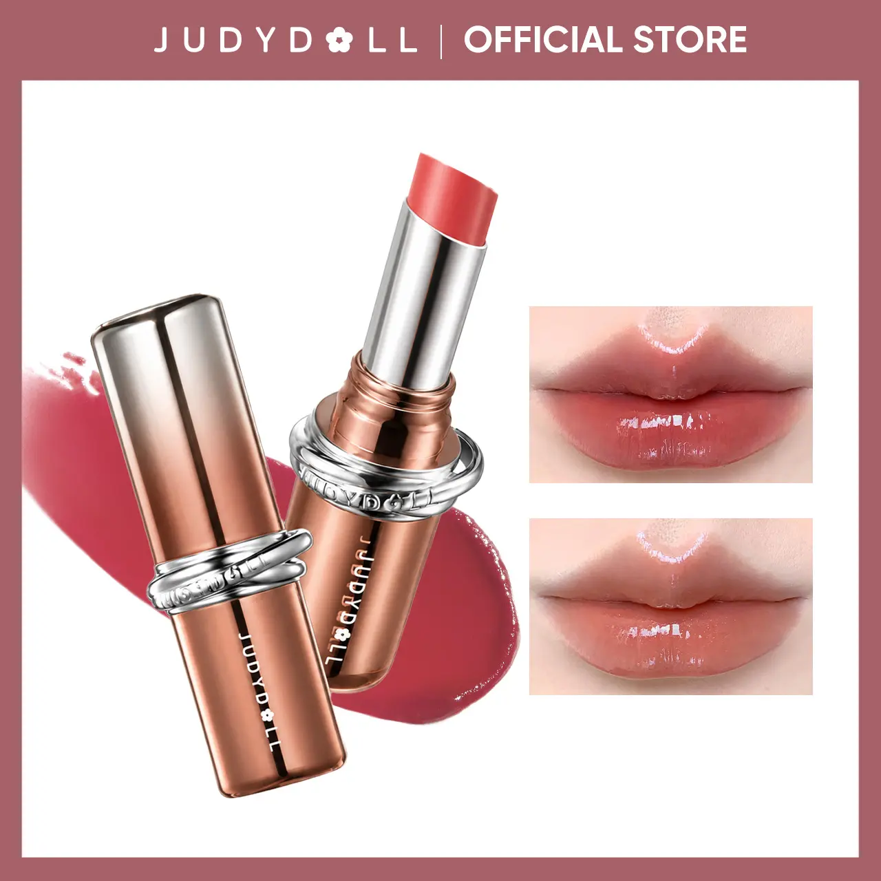 JUDYDOLL Stay Shine PDRN Lipstick, Lip Oil Balm, Smooth, Mirror Lip Glaze, Glossy Lip Stain, Hydrating Oil, Transfer-Proof, Waterproof, Long-Lasting, Buildable Color, Moisturizing Shine, Not Easy To Fade, Hydrate, Refresh Look, Summerwins