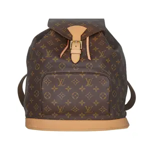 Pre-owned Louis Vuitton Monogram Backpacks Coated Canvas Vintage Montsouris Backpack MM Brown