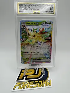 Graded AGS 10 Leafeon ex 2024 Terastal Festival 003 Japanese Holographic Card