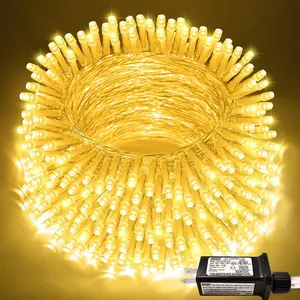 200 LED String Lights Indoor Outdoor Clear Wire, Connectable Warm White Christmas String Lights for Bedroom, 66 Ft Twinkle Fairy Light Plug in for Wedding Home Tree Yard Patio Spring Decor