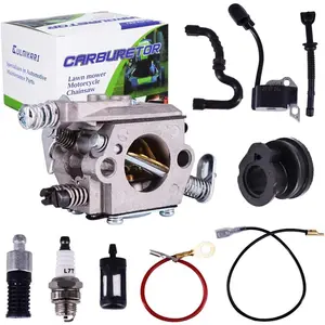 Carburetor Fits For STIHL Chainsaw 017 018 MS170 MS180 Carb  Coil Spark Plug Kit C1Q-S57 C1Q-S57A