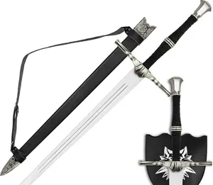 49” Medieval Sword Replica | Two-Hand Cosplay Prop with Scabbard for Display & LARP