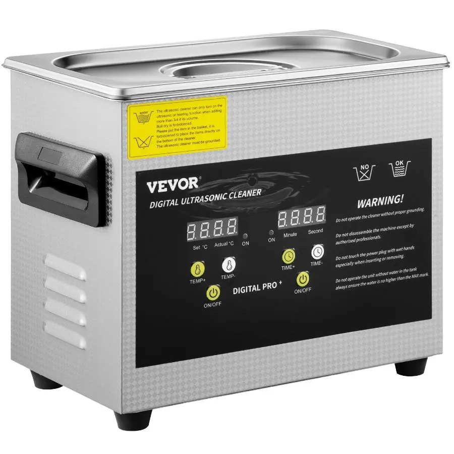 VEVOR 3L Upgraded Ultrasonic Cleaner (200W Heater, 120W Ultrasonic) Professional Digital Lab Ultrasonic Parts Cleaner with Heater Timer for Jewelry Glasses Parts Cleaning