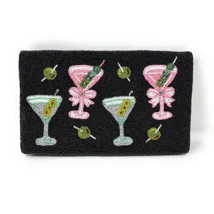Martini Cocktail Beaded Clutch