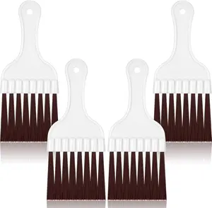 Boao 4 Packs Coil Brush Air Conditioner Condenser Refrigerator Cleaning HVAC Coil Cleaner Small Plastic Whisk Brush (Brown)