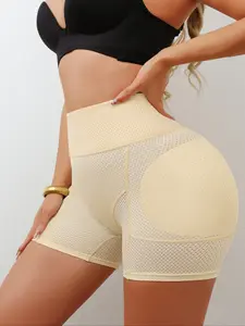 Women's Fake Butt Shaping Pants with Detachable Sponge Pads, High Waist Abdominal Control Shorts, Comfortable Fashion Design