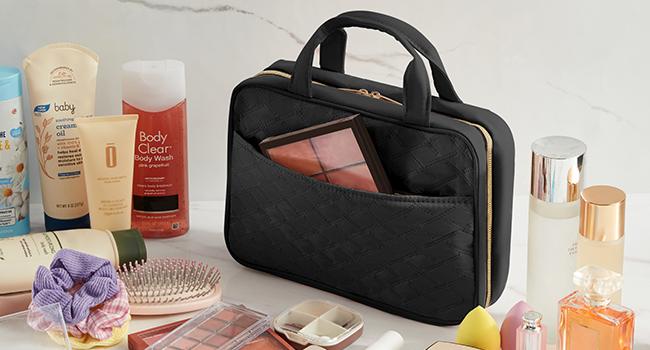 Lifewit Travel Toiletry Bag, Large Hanging Makeup Organizer, Transparent Cosmetic Bag with Hook for Full Size Bottles