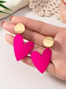 Women's Elegant Heart Design Dangle Earrings, Exquisite Trendy Dangle Earrings, Fashionable Jewelry for Women for Daily & Party Decoration, Versatile Earrings, Fashionable Jewelry Accessories