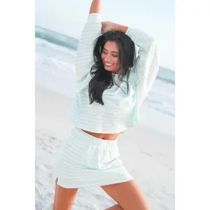 Striped Patch French Terry Skort