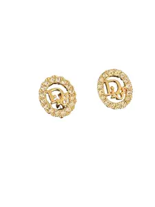 Pre-owned Christian Dior Vintage CD Clip On Earrings Metal with Elegant Design and Timeless Appeal