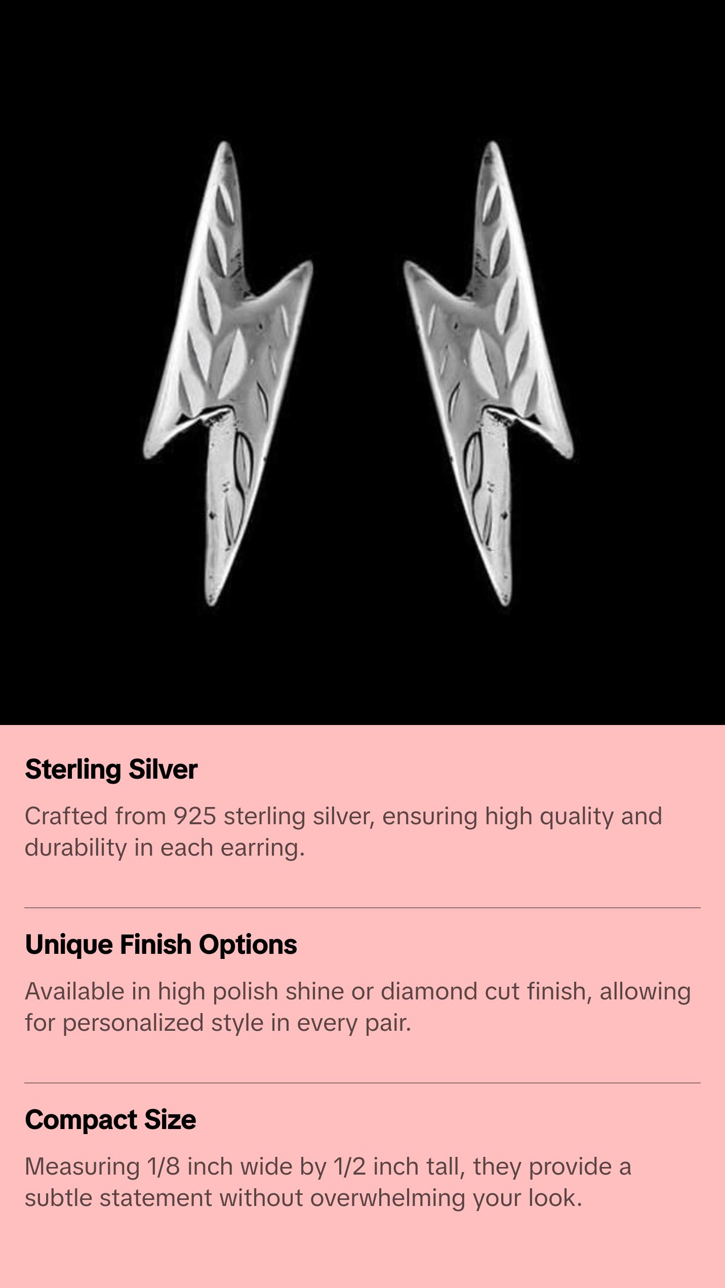 Lightning Bolt Stud Earrings