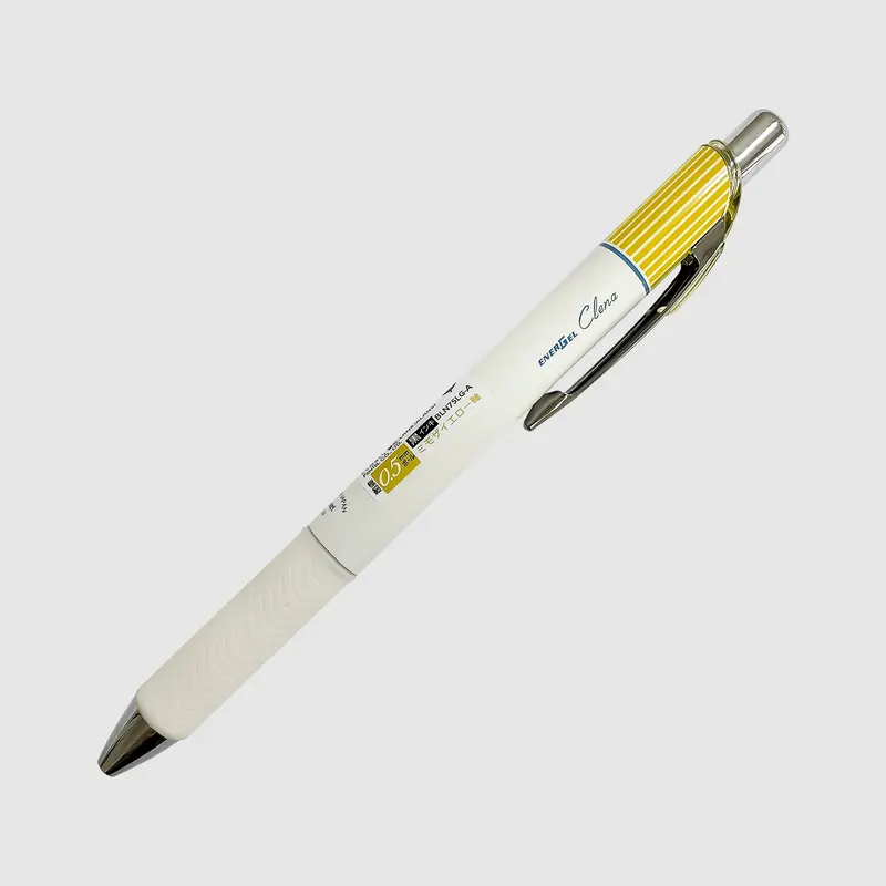 Pentel EnerGel Clena Black Gel Ink Pen 0.5 mm Needle Point Retractable with Clip Smooth Writing Experience
