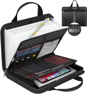 File Organizer Fireproof Expanding Accordion File Folder with Lock Zipper Labels13 Pockets Document Organizer Holder Storage Box Bag for Business Office Receipt Home Travel