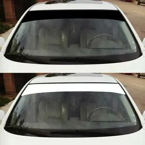 2026 New 135x21CM Car Front Windshield Vinyl Waterproof Banner Stripe Decals Anti UV Heat Control Auto Window Visor Stickers Black/White for your car