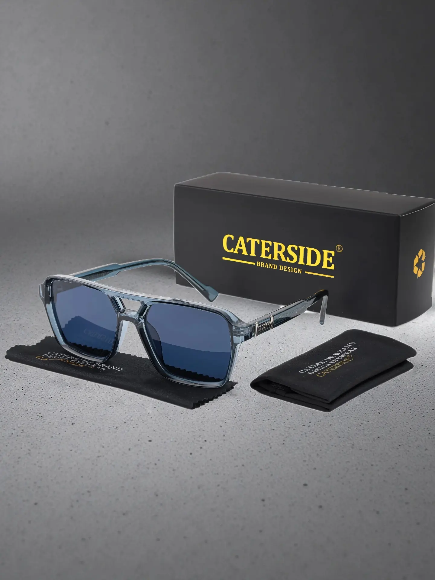 CATERSIDE One Pair With Packaging Minimalist Retro Double Bridge Eyewear with Cellulose Propionate Tips Unisex Design for Driving Cycling Weddings and Urban Decor