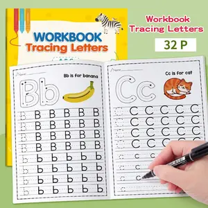 Toddlers Letter Tracing Workbook Learning Materials, Tracing Preschool Books, 32 Pages ABC Learning & Handwriting Practice for Preschoolers, Help Kids Learn to Write Letters Easily
