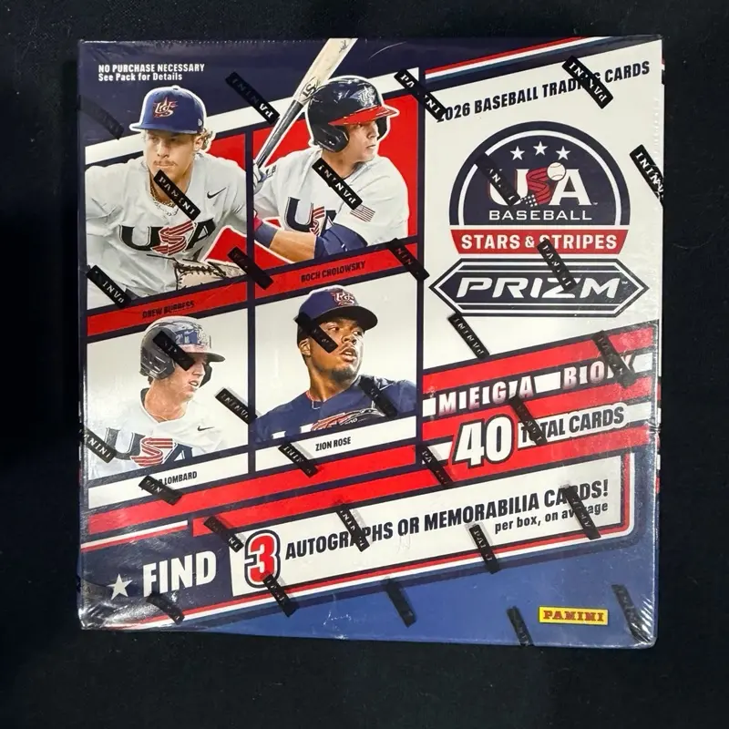 PRIZM - USA Baseball Mega Box, 3 Autos or Memorabilia cards per box!