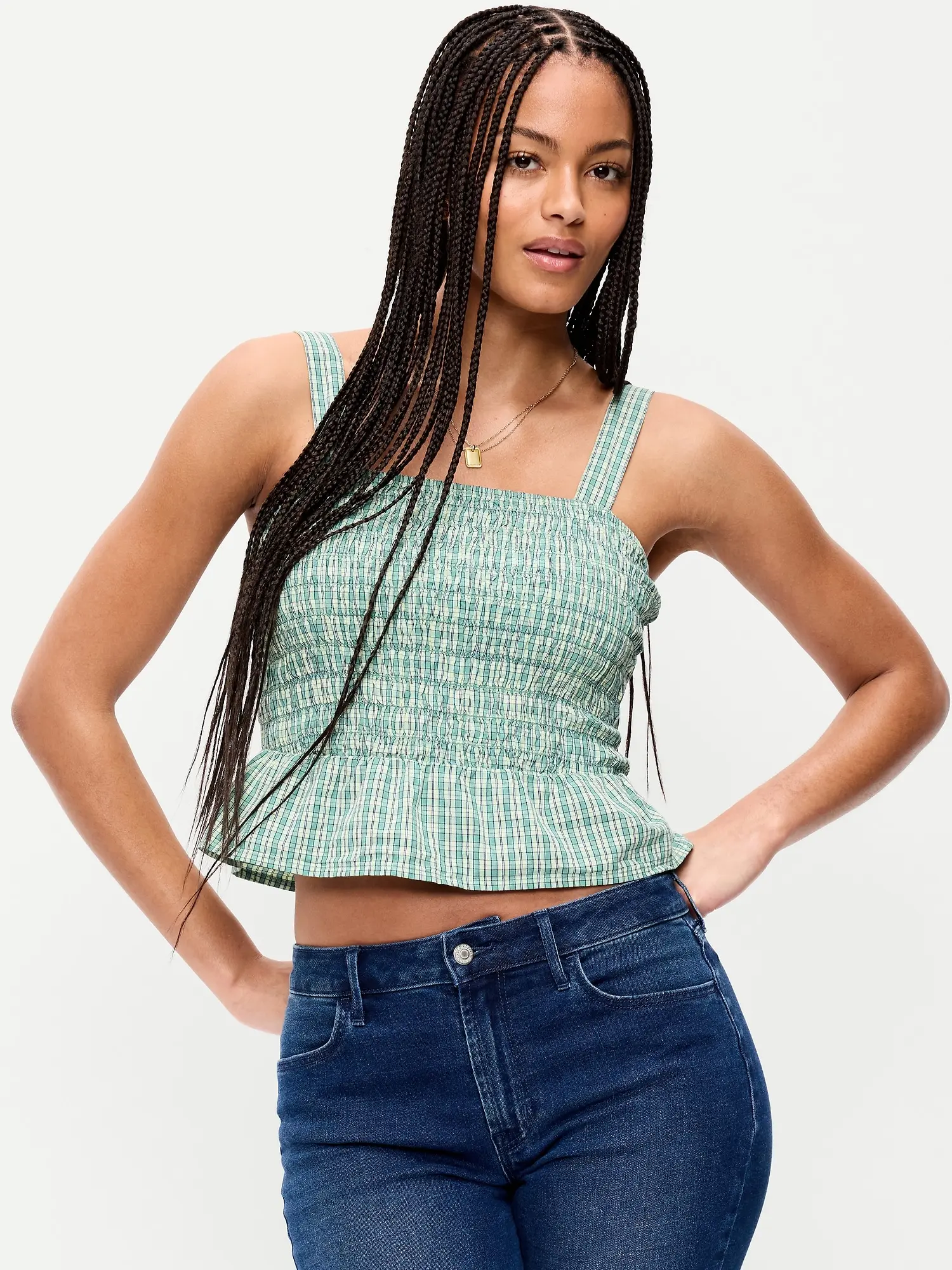Old Navy Women's Smocked Peplum Tank Top