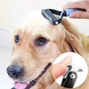 Pet Deshedding Brush Fur Knot Cutter Dog Hair Remover Comb Cat Grooming Shedding Tools Double Sided Brush Curly Hair Cleaner