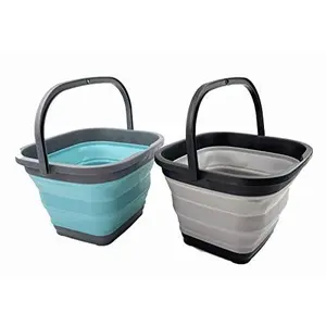 SAMMART 10L (2.6 Gallon) Collapsible Rectangular Handy Basket/Bucket