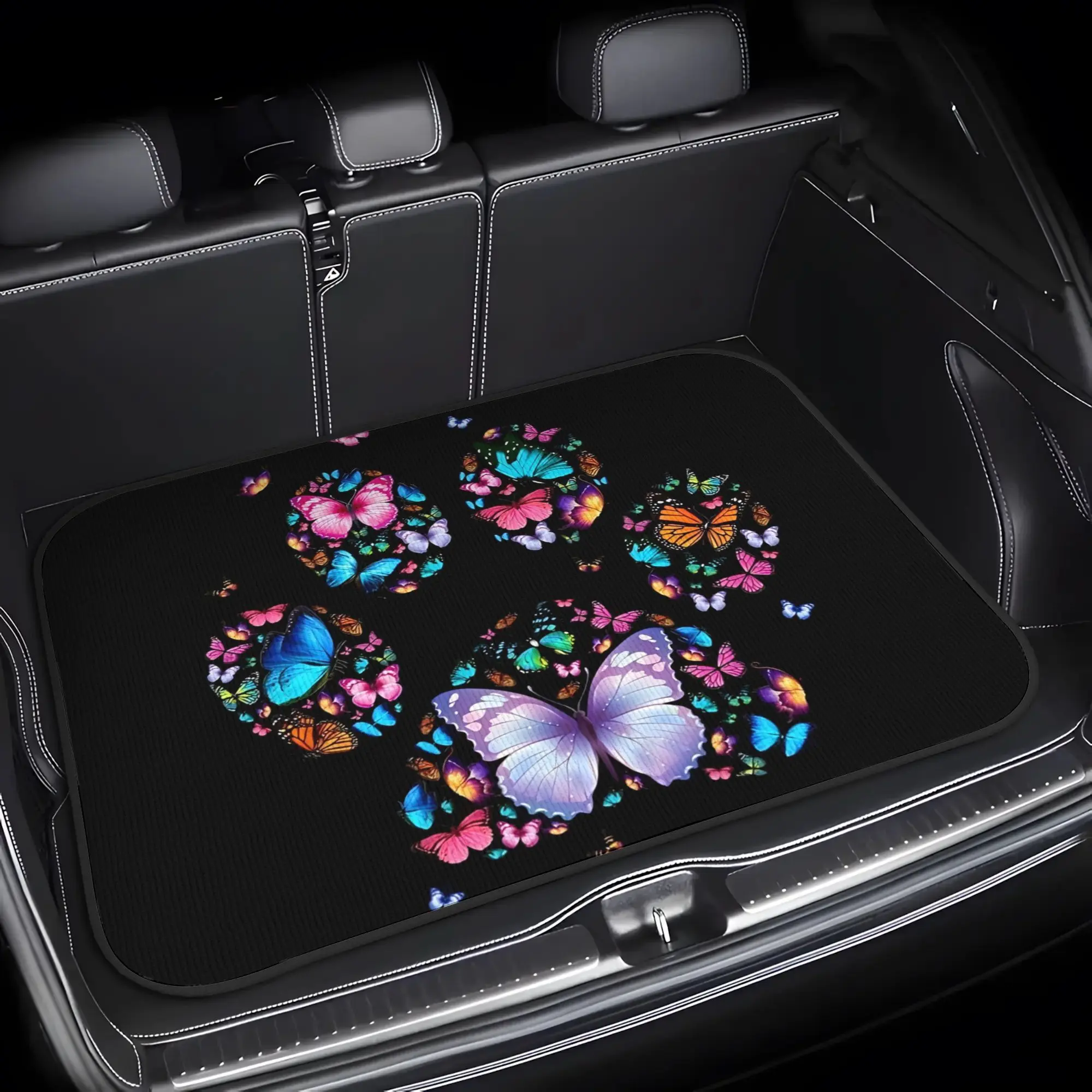 A Single Piece Featuring an Adorable Cute Dog Paw Print Style Design, This Car Trunk Liner Is Made from Durable Polyester And Has an Anti-Slip Surface. It'S Ideal for Suvs And Trucks, Providing Vehicle Protection with a Stylish Minimalist Look
