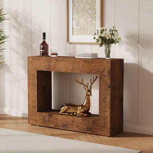Garvee 47" Farmhouse Console Table - Rustic Wooden Entryway and Sofa Table for Living Room, Hallway, and Entrance with Rectangular Brown Design