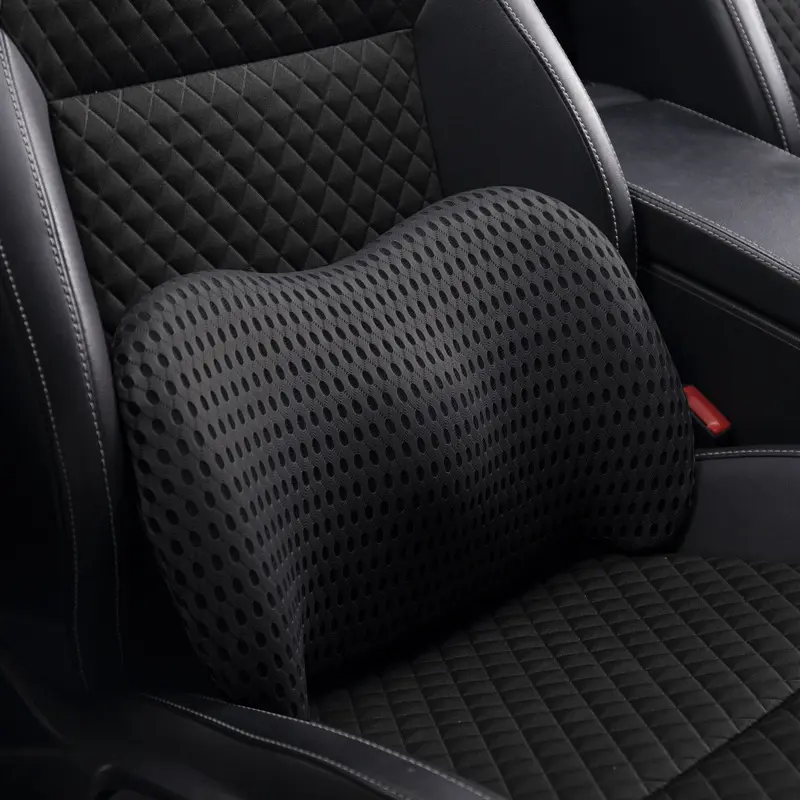 【NewYear2026】Lumbar Support Pillow for Car, Memory Foam Car Seat Back Support Pillow for Driving, Back Cushion with Strap for Pain Relief, Ergonomic Back Cushion for Office Chai, Wheelchair (Black)