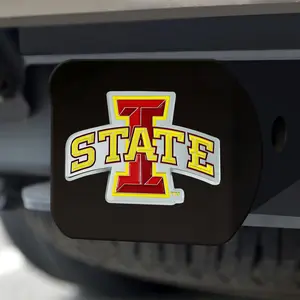 Iowa State Cyclones Color Emblem On Black Hitch