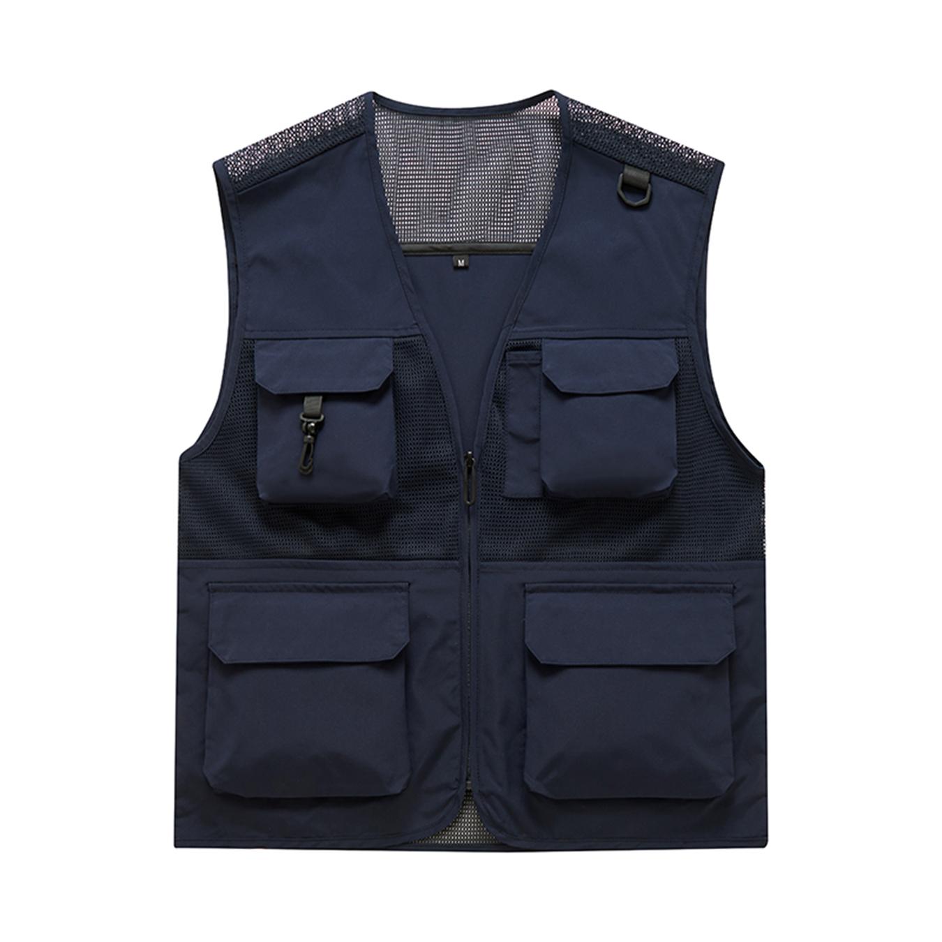 Versatile Mesh-Lined Utility Vest for Men Durable Quick-Drying Ideal for Outdoor Activities Menswear Tops