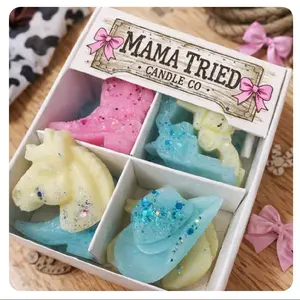 Mama Tried Candle Co. Volcano Capri Blue 4 oz Beeswax Melts - Vibrant Colors & Sparkling Glitter for Aromatic Home Fragrance