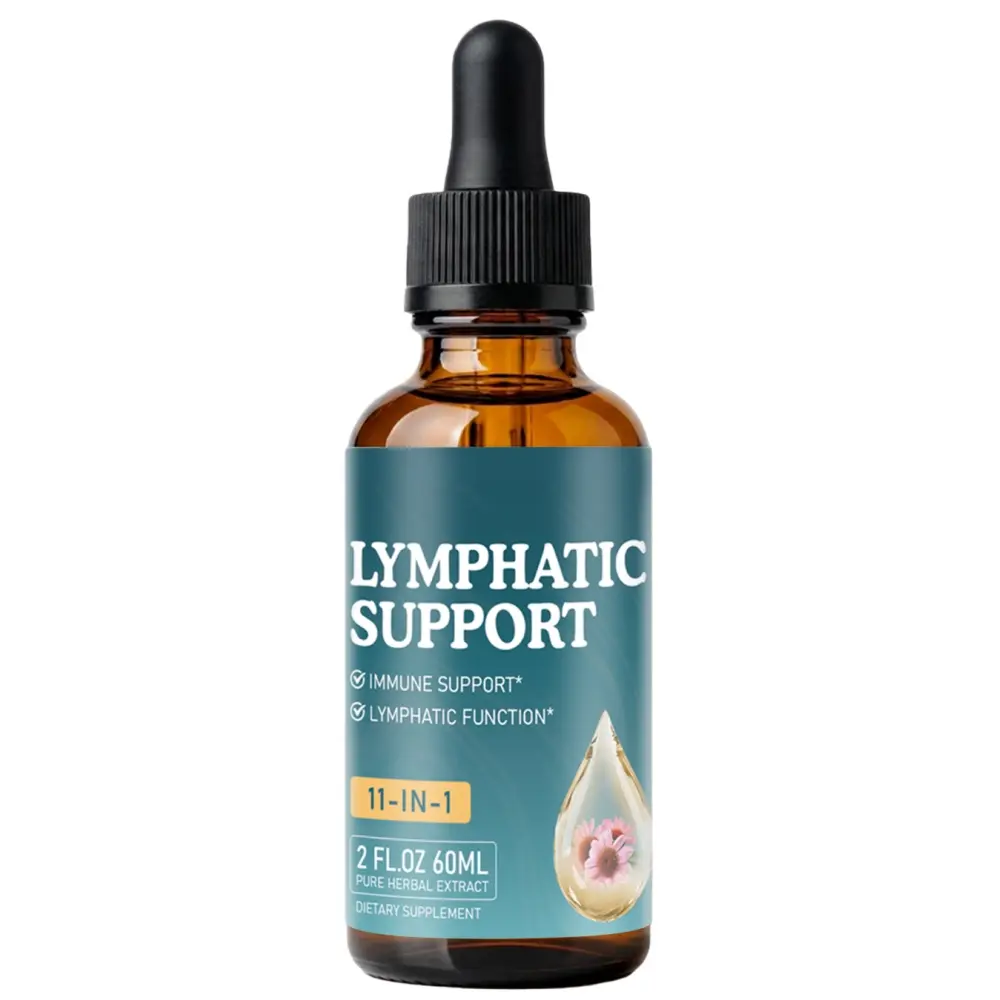 Lymphatic Drainage Drops - Prop 65 Safe Herbal Supplement with Dandelion, Echinacea, Elderberry & Blue Vervain, Supports Fluid Balance, Blood Circulation, Tonsil Health, Immune Function, Purifies & Soothes
