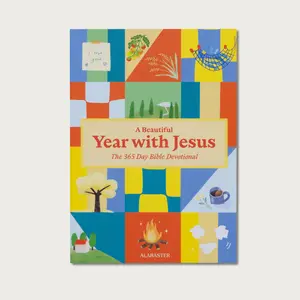 Alabaster A Beautiful Year with Jesus: The 365 Day Bible Devotional - One Minute Reflections for men and women, Portable Daily Book, Perfect Gift for Holidays Birthdays, Self Improvement Journal, Daily Reflections and Bible Study in a Year. Connect God